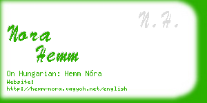 nora hemm business card